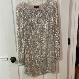 Steve Madden Shimmering Silver Sequin Dress